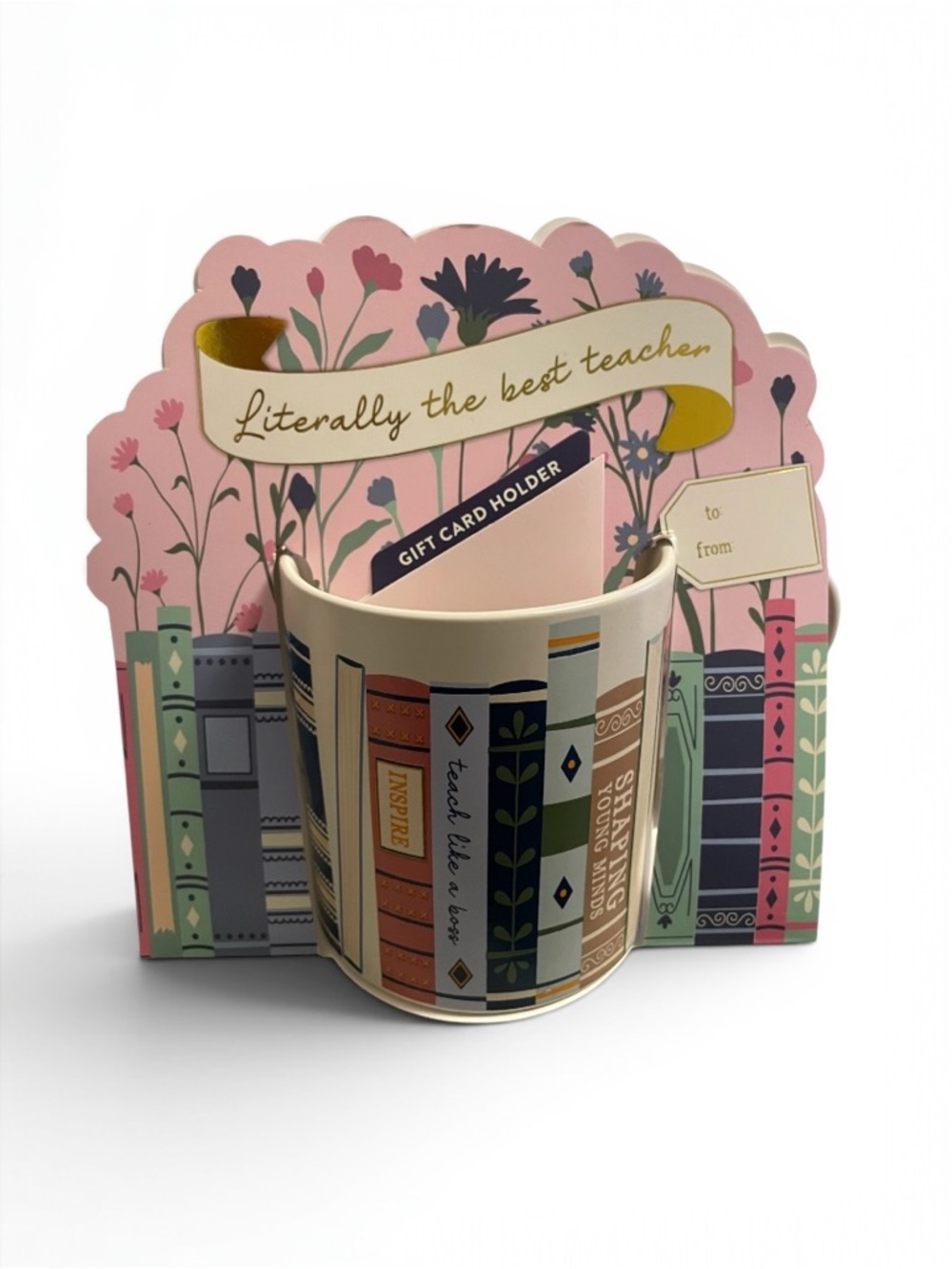 Teacher Gift Mug with Gift Card Holder – “Literally the best teacher” - NIB